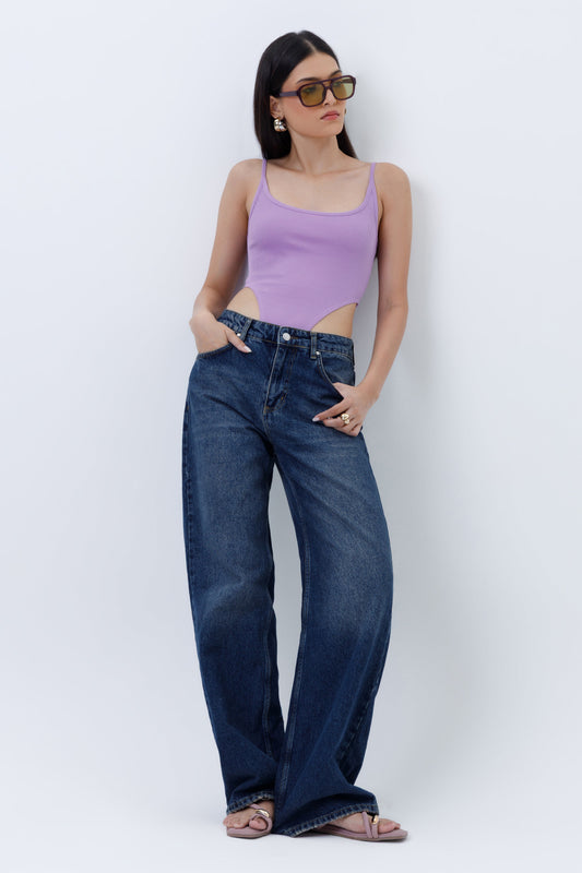 Ribbed High Cut Bodysuit