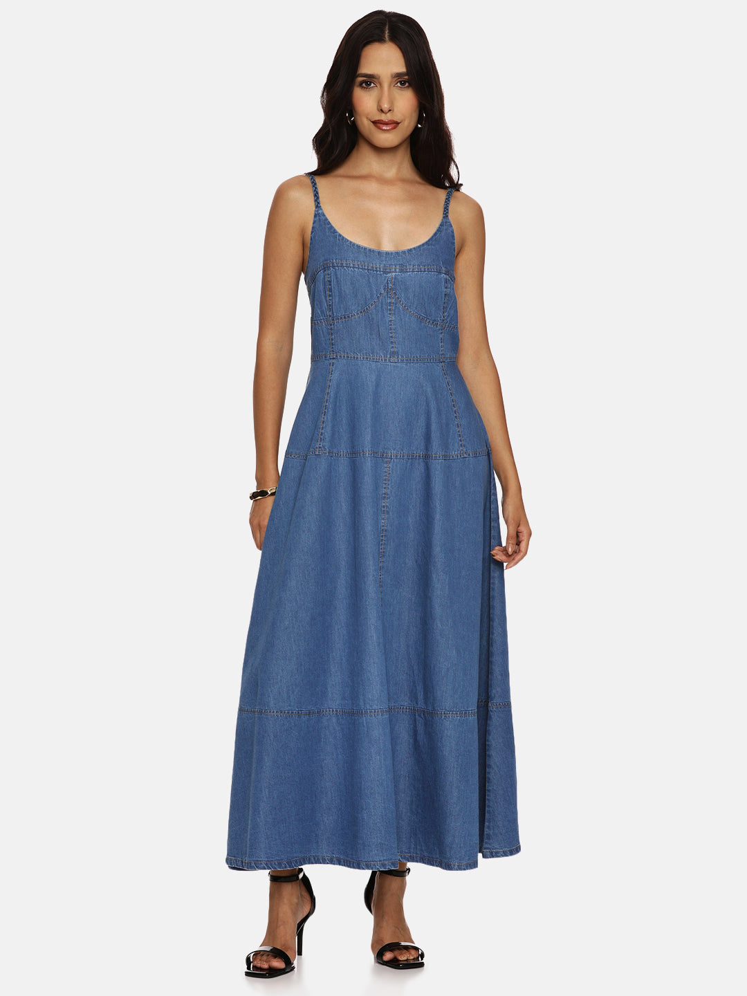 IS.U Light Blue Denim Midaxi Dress