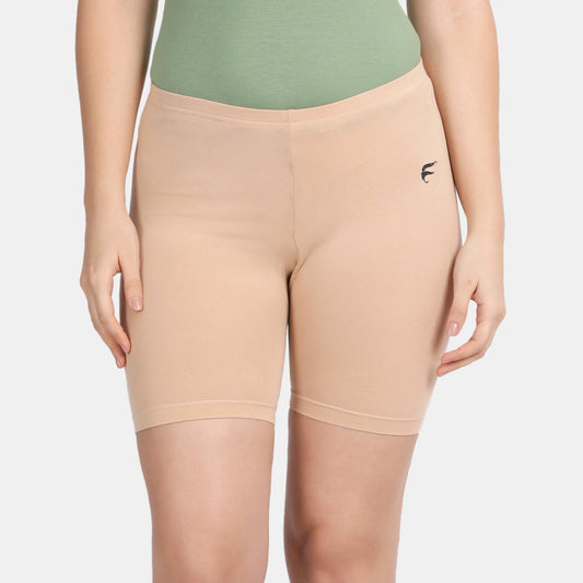 Nude Seamless-Look Under-Skirt Shorts for Women - Envie Value Hugged Fit Cycling Shorts