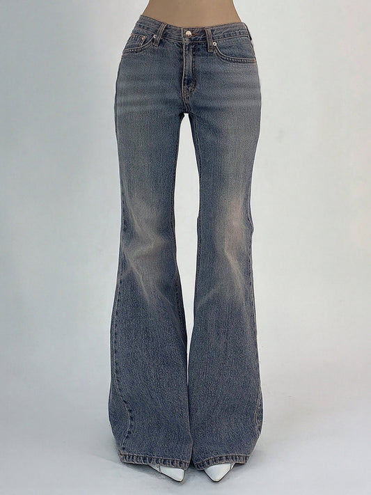 Ash Blue Tinted Y2K Bootcut Jeans