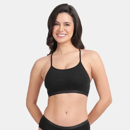 Envie girls beginners bra non padded non wired 3/4th coverage NVGB1125 black soft comfortable training bra for teens