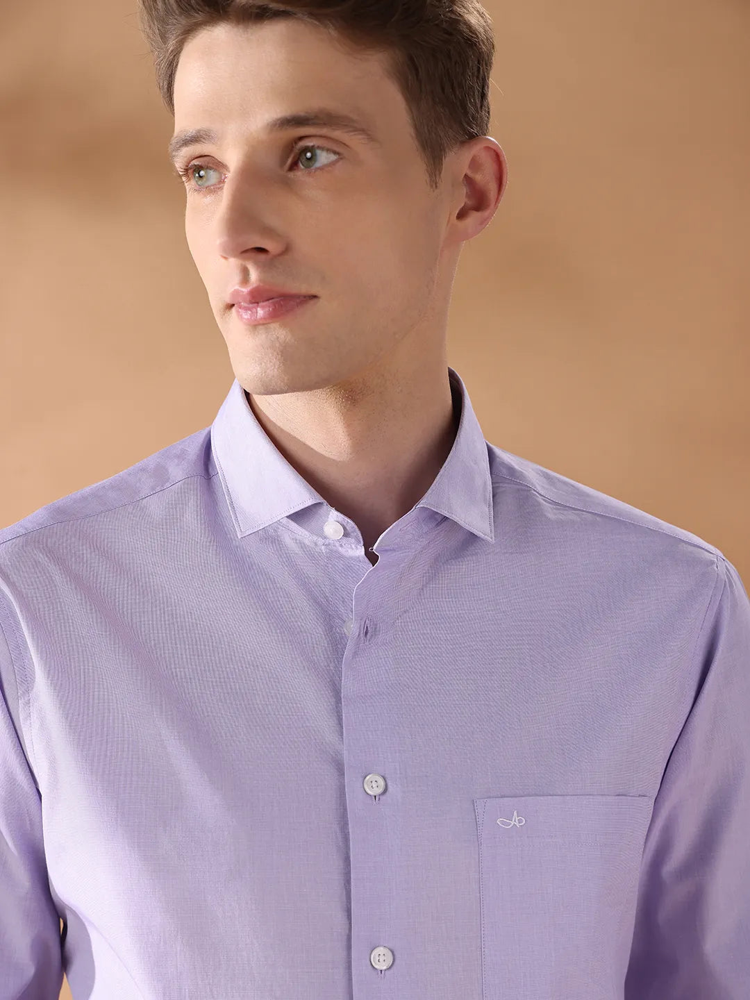 Lavender Regular Fit Solid Formal Shirt for Men (MICA)