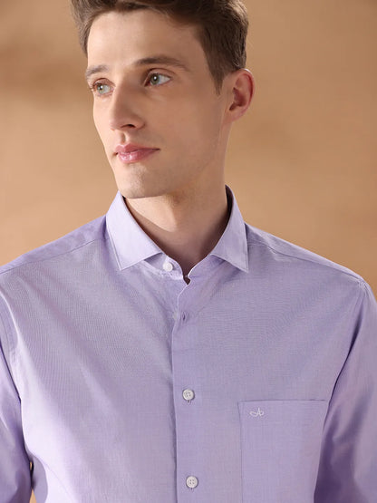 Lavender Regular Fit Solid Formal Shirt for Men (MICA)
