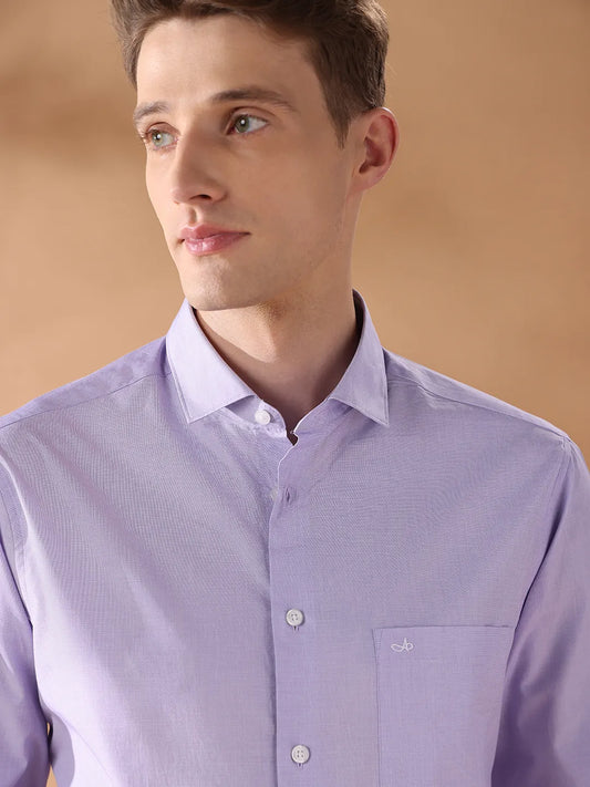Lavender Regular Fit Solid Formal Shirt for Men (MICA)