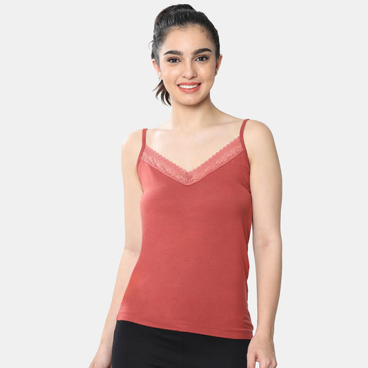 Envie Regular Fit V-Neck Short Length Lace Camisole