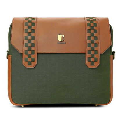 Soul Weave - Olive Green Meadow | Laptop Bag / Messenger Bag