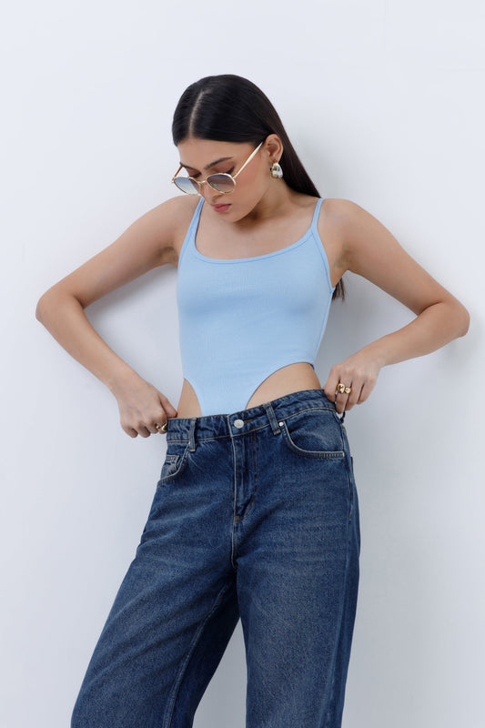 Ribbed High Cut Bodysuit