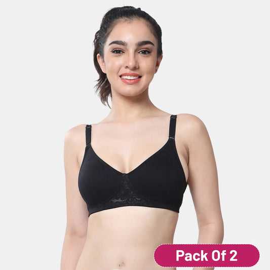 Envie Non-Padded Non-Wired Full Coverage T-Shirt Lace Bra