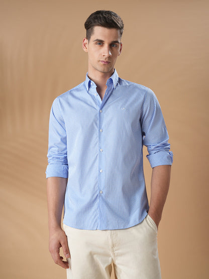 Blue Regular Fit Formal Cotton Shirt for men (CUDEL)