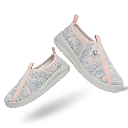 Women’s EZPlay Pink & Grey Knit Slip-Ons Plaeto