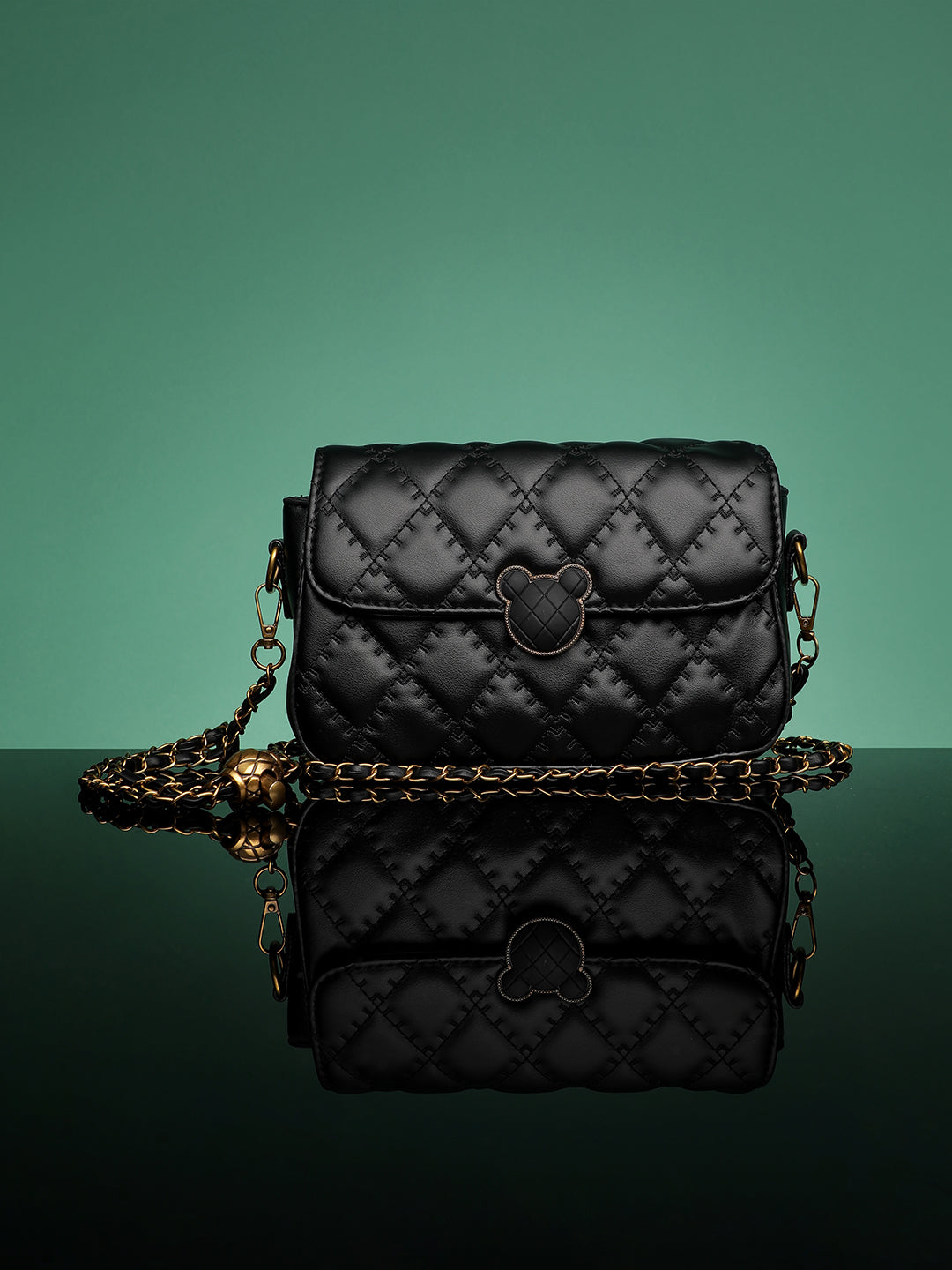 Quilted Teddy Sling Bag