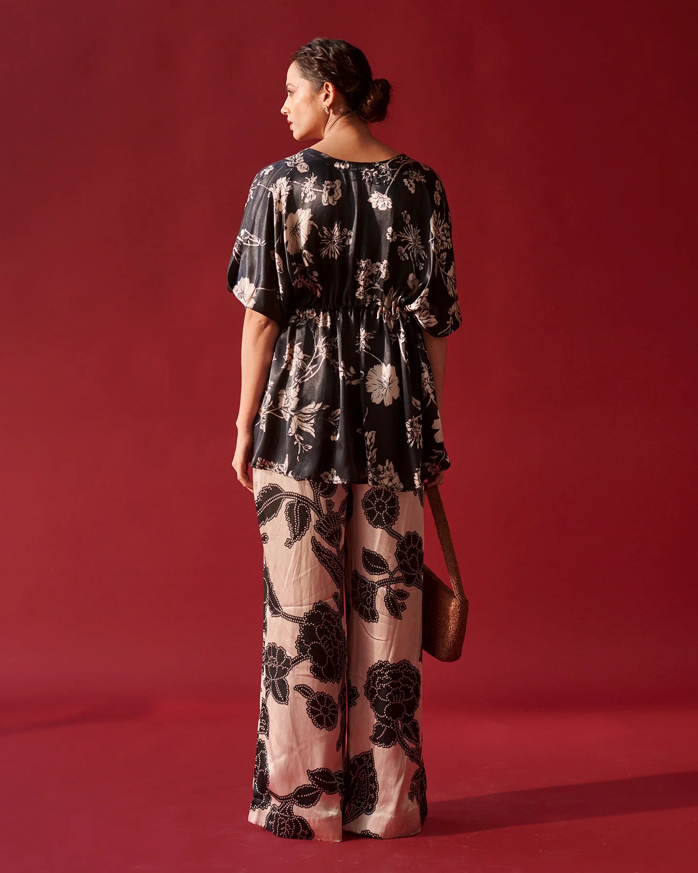 Black Abstract Floral co-ord set