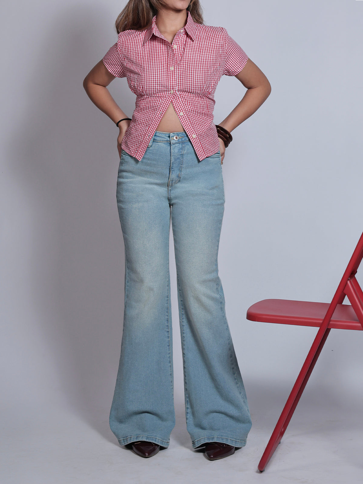 Premium Arctic Blue Washed Bootcut Jeans
