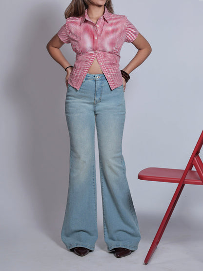 Premium Arctic Blue Washed Bootcut Jeans