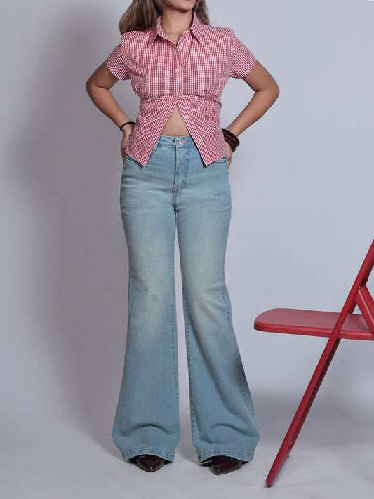 Premium Arctic Blue Washed Bootcut Jeans