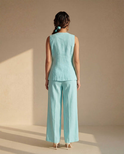 Sky Vest Linen Co-ord Set