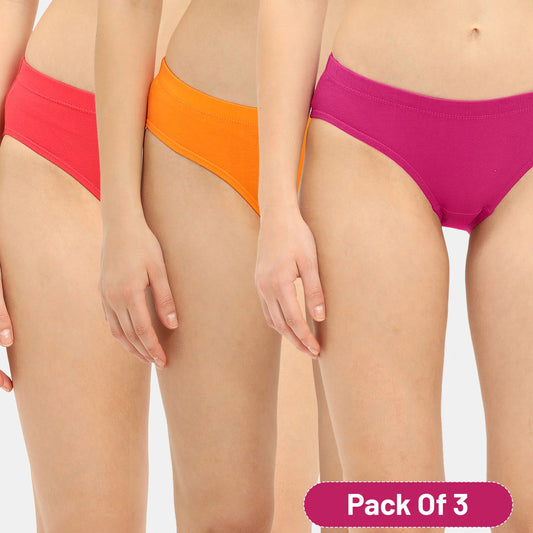 Envie Medium Rise 3/4th Coverage Hipster Panty (Pack of 3)