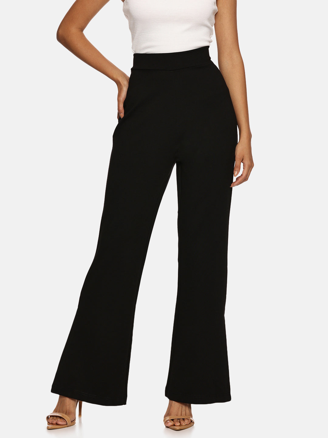 IS.U Black Flared Slit Pant