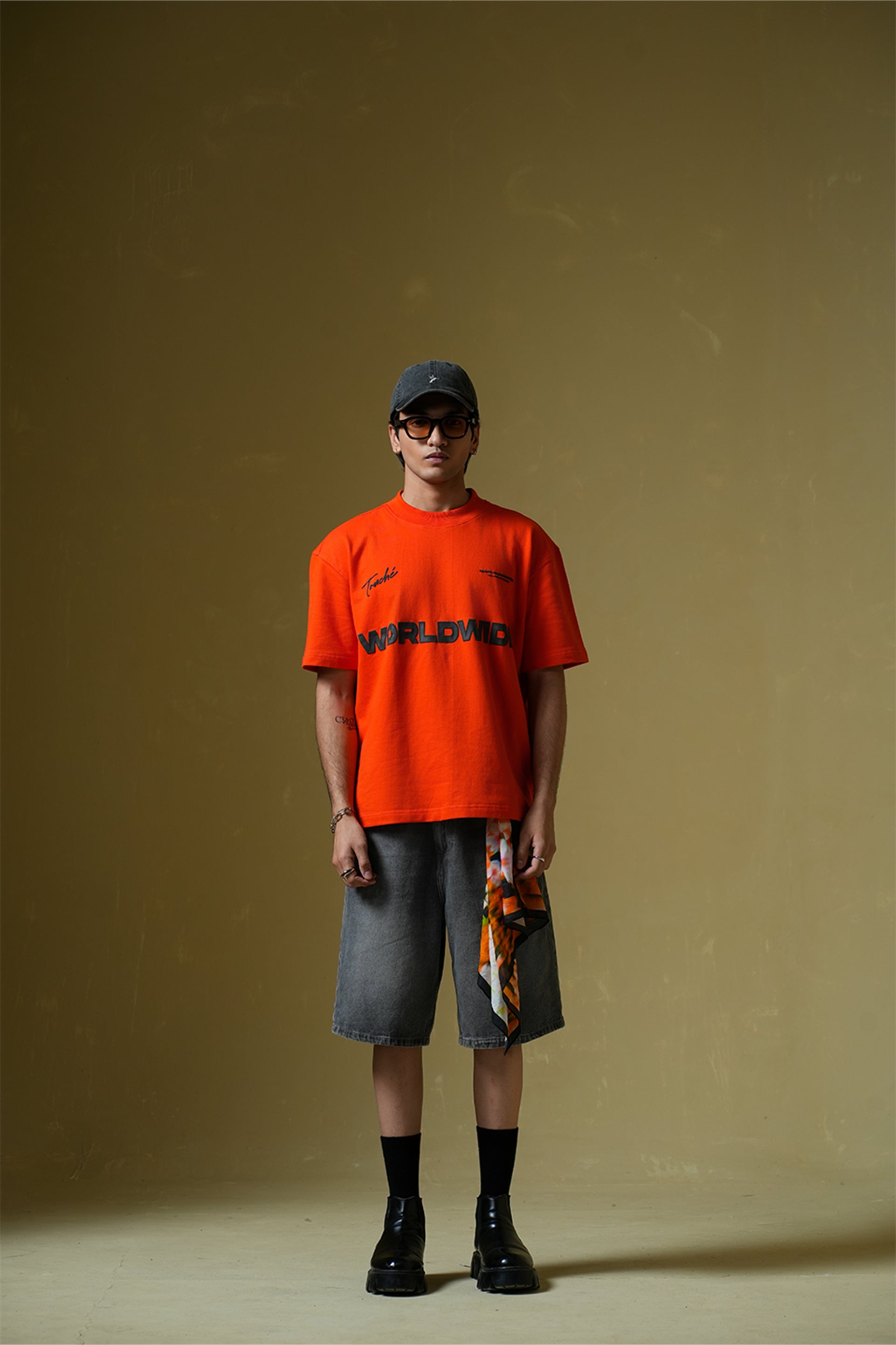 Worldwide Printed Orange Oversized T-Shirt Main Character