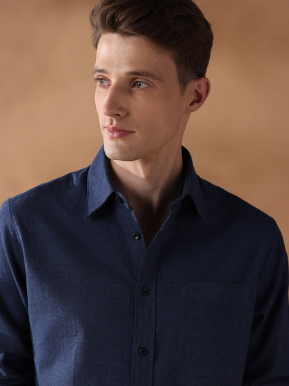 Blue Regular Fit Checked Casual Shirt for Men (LAUR)
