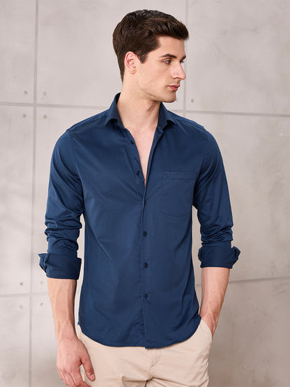 Aldeno Men Teal Formal Shirt (VENTO)