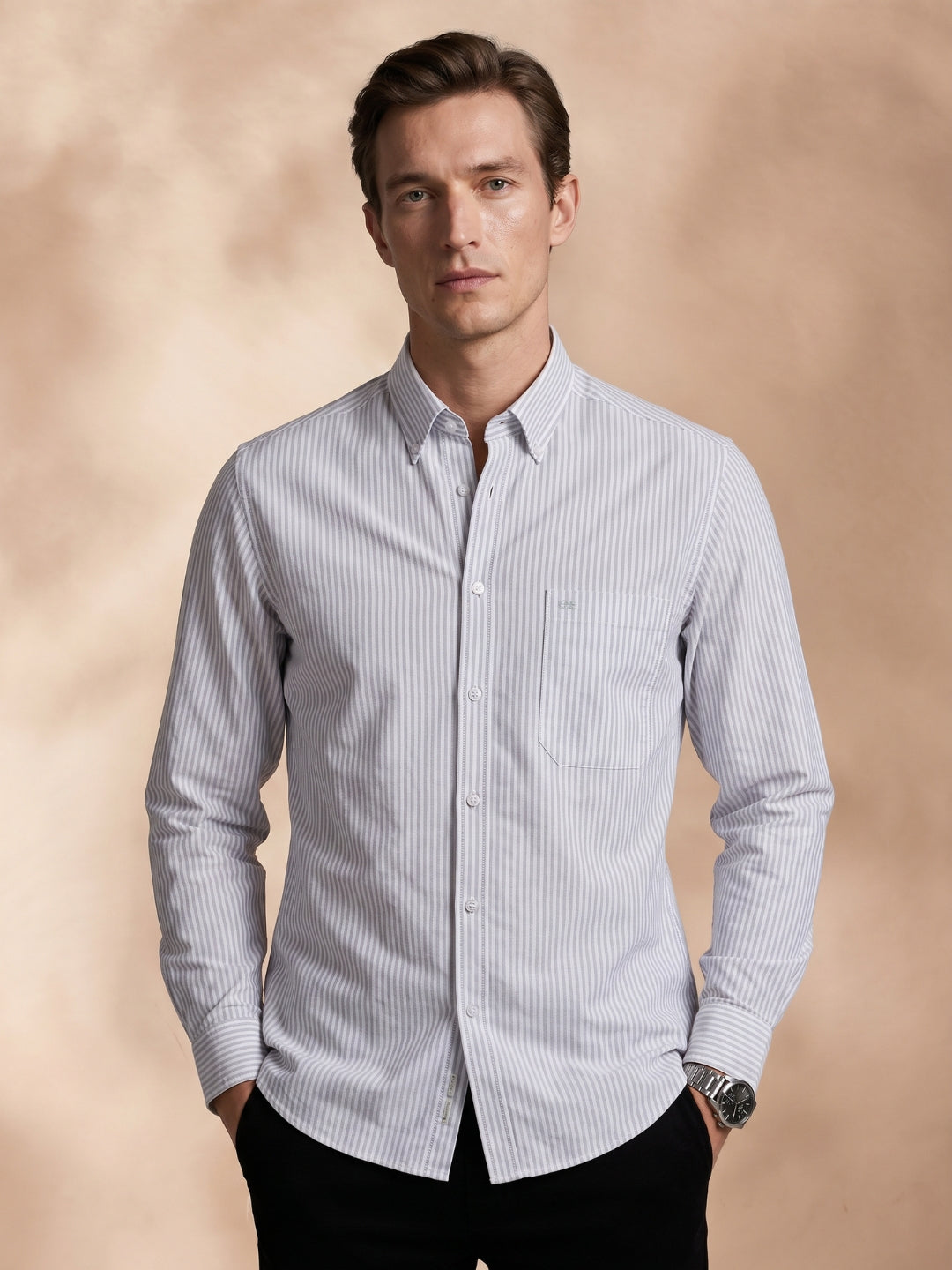 Regular Fit Cotton White Casual Shirt for Men (TARIX)
