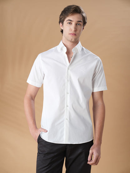White Regular Fit Formal Cotton Shirt for men (CIPER)