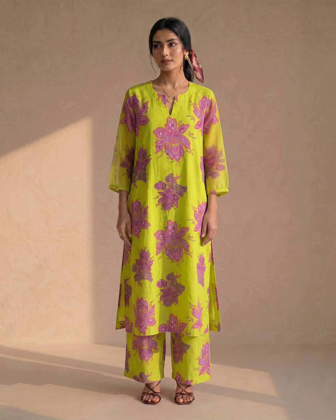 Yellow Bloom Floral Kurta Set