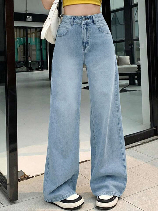 Wispy Blue Washed Wide Leg Jeans