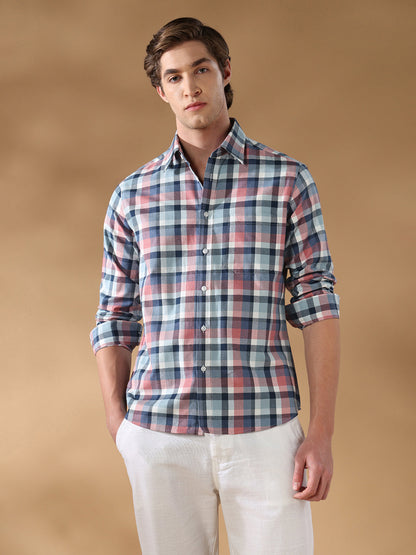 Pink Regular Fit Casual Cotton Shirt for men (ADELE)