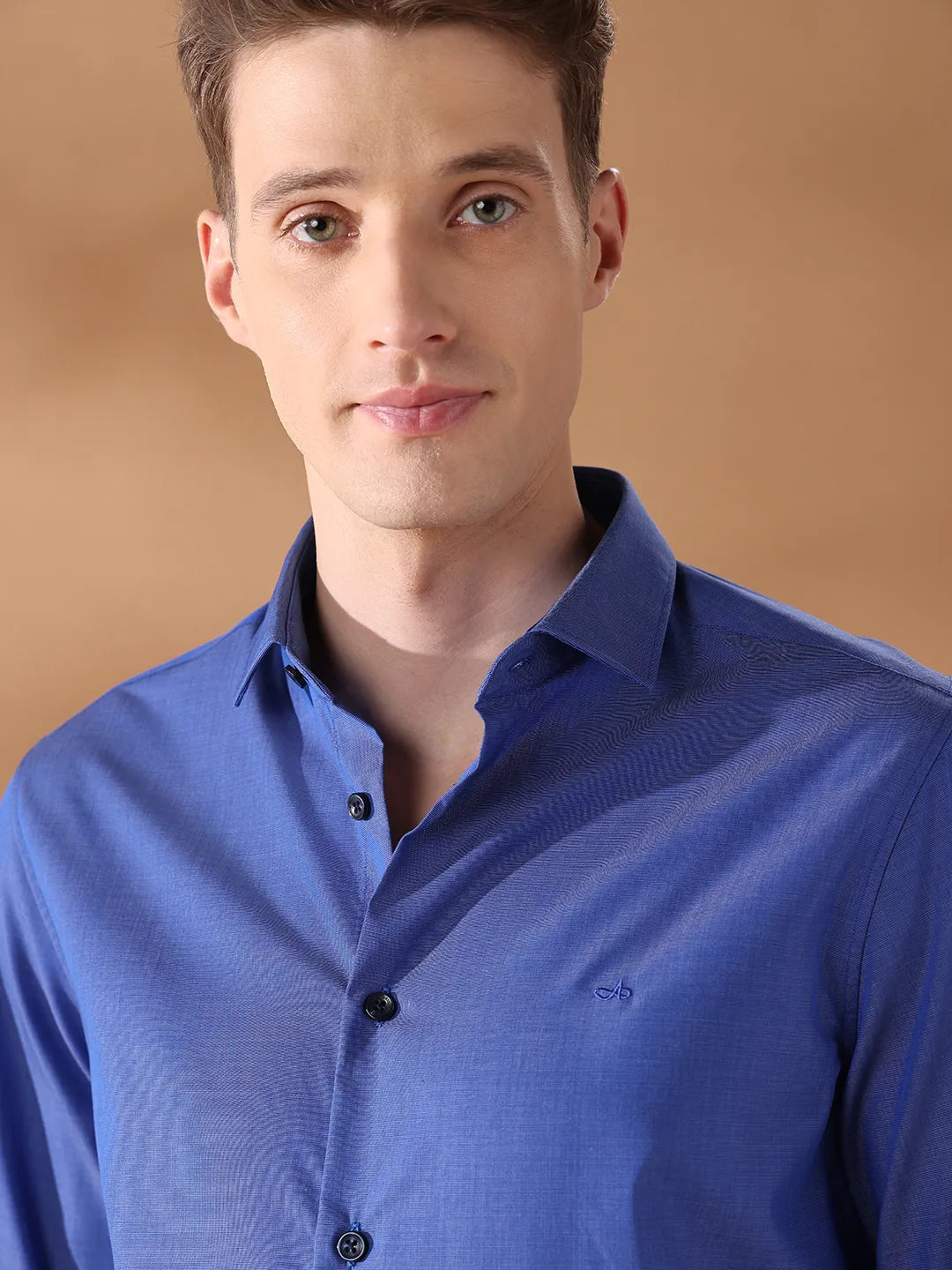Blue Regular Fit Solid Formal Shirt for Men (LUKA)