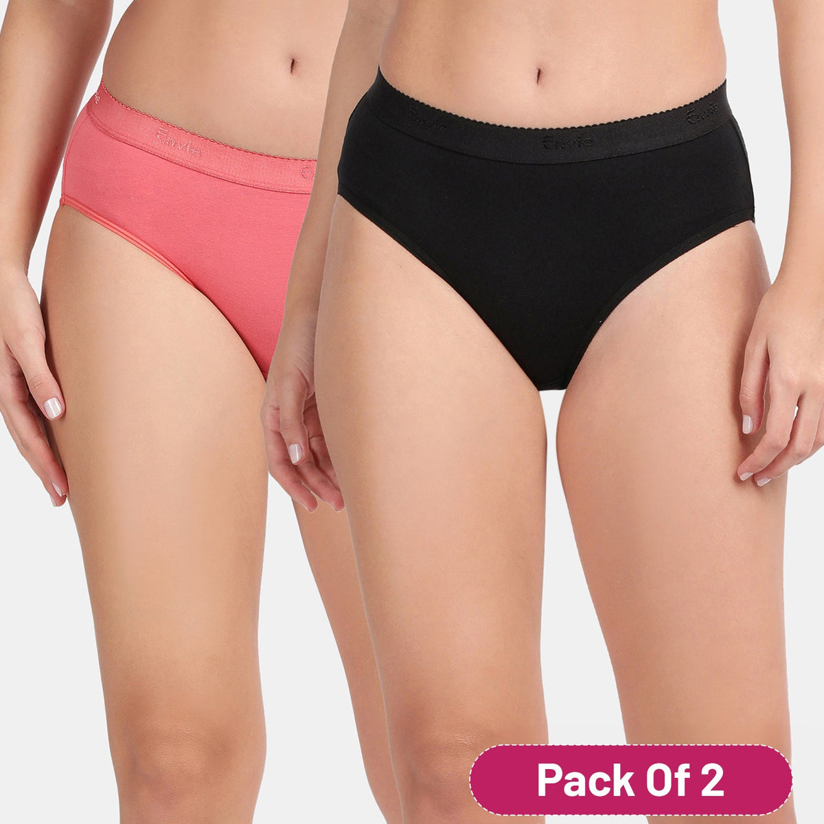 Envie Medium Rise 3/4th Coverage Hipster (Pack of 2)
