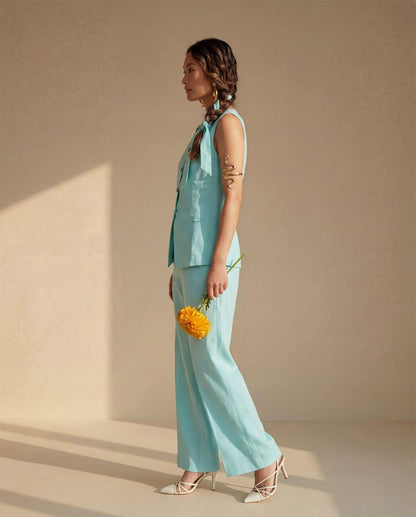 Sky Vest Linen Co-ord Set