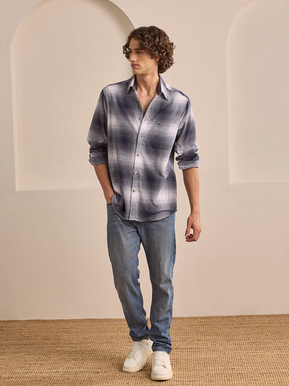 Black Regular Fit Checked Casual Cotton Shirt for Men (LIORA)