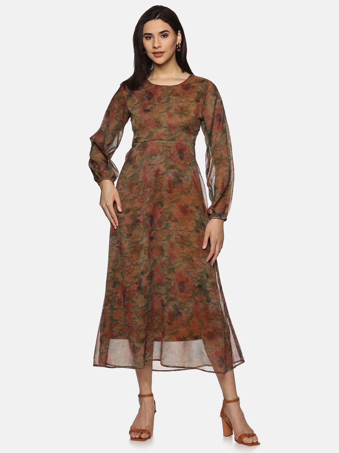 Buy floral chiffon maxi dress online in india