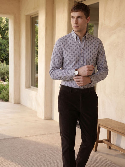 Regular Fit Cotton Brown Casual Shirt for Men (HEDON)