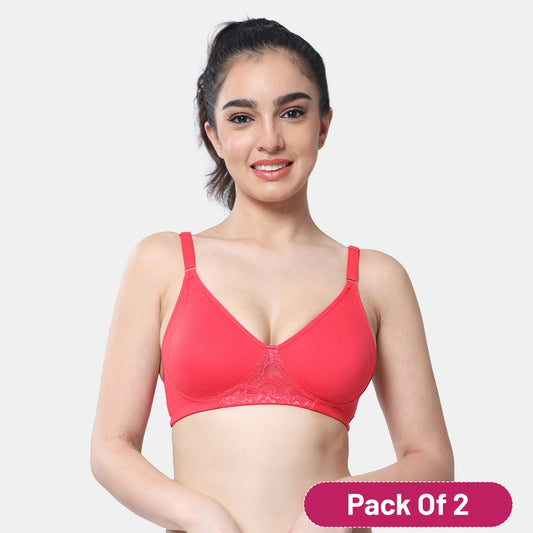 Envie Non-Padded Non-Wired Full Coverage T-Shirt Lace Bra