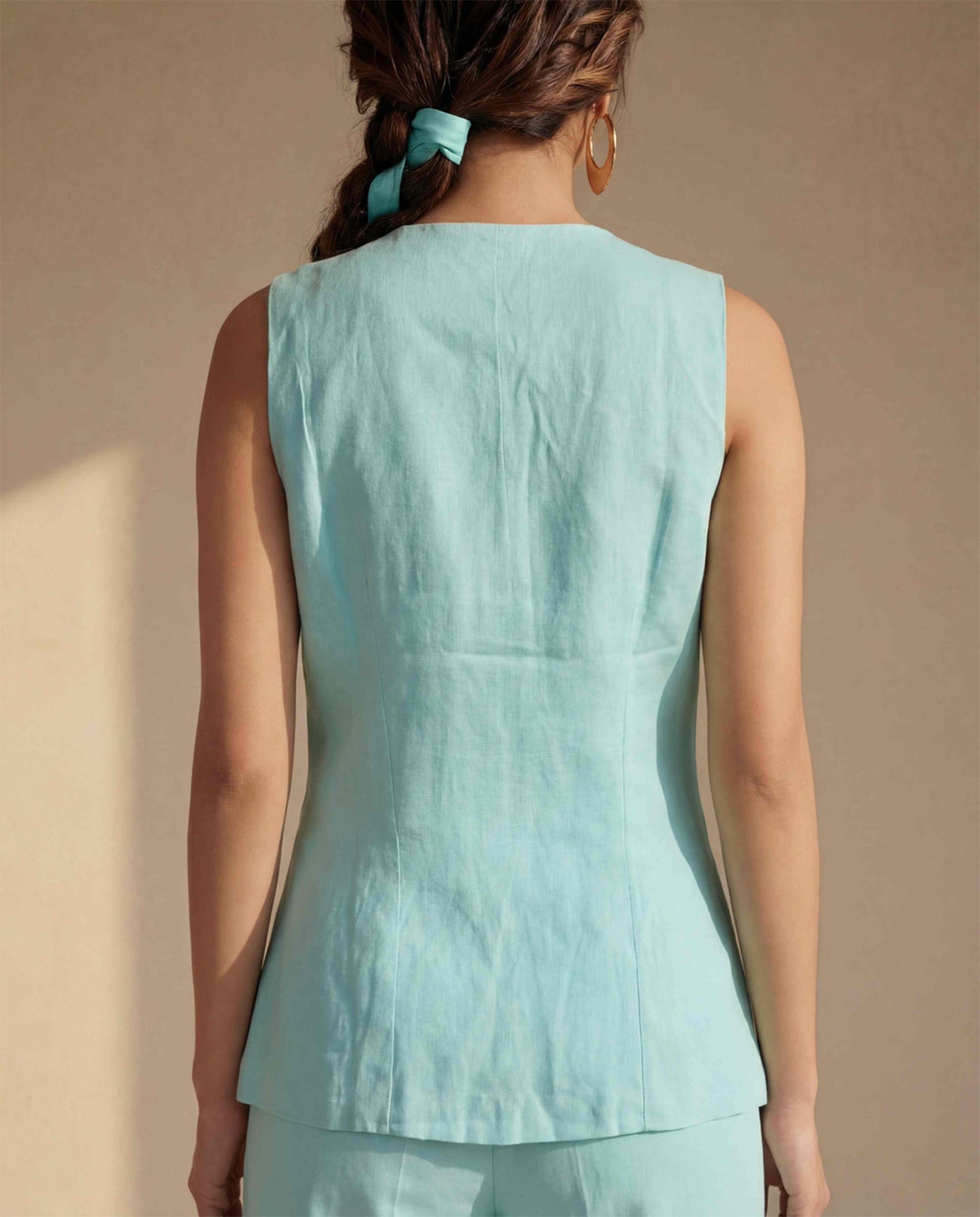 Sky Vest Linen Co-ord Set