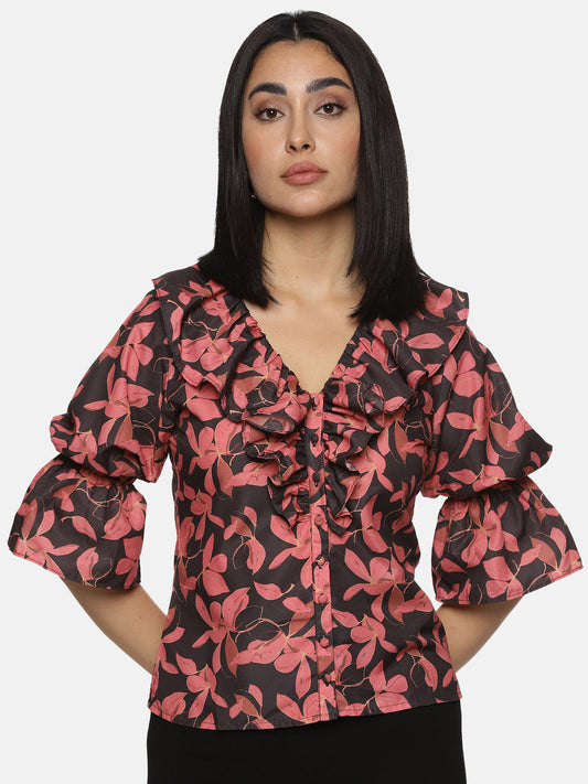 Buy Black & Red Top For Women 