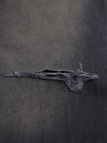 Rustic Black Tinted Ripped Wide Leg Jeans