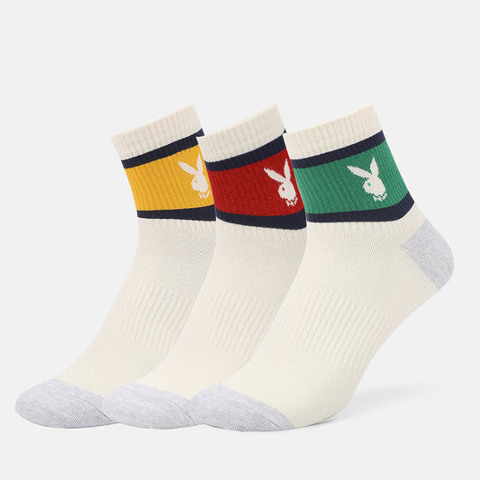 Men’s Playboy Themed Ribbed High Ankle Socks SocksXpress