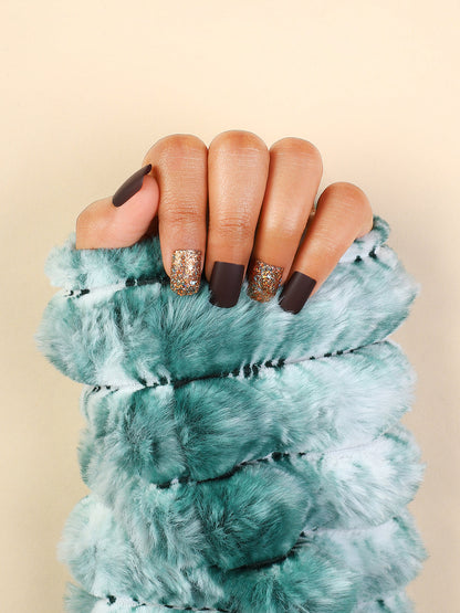The Glitz-Block Press-On Nails - Taupe Brown