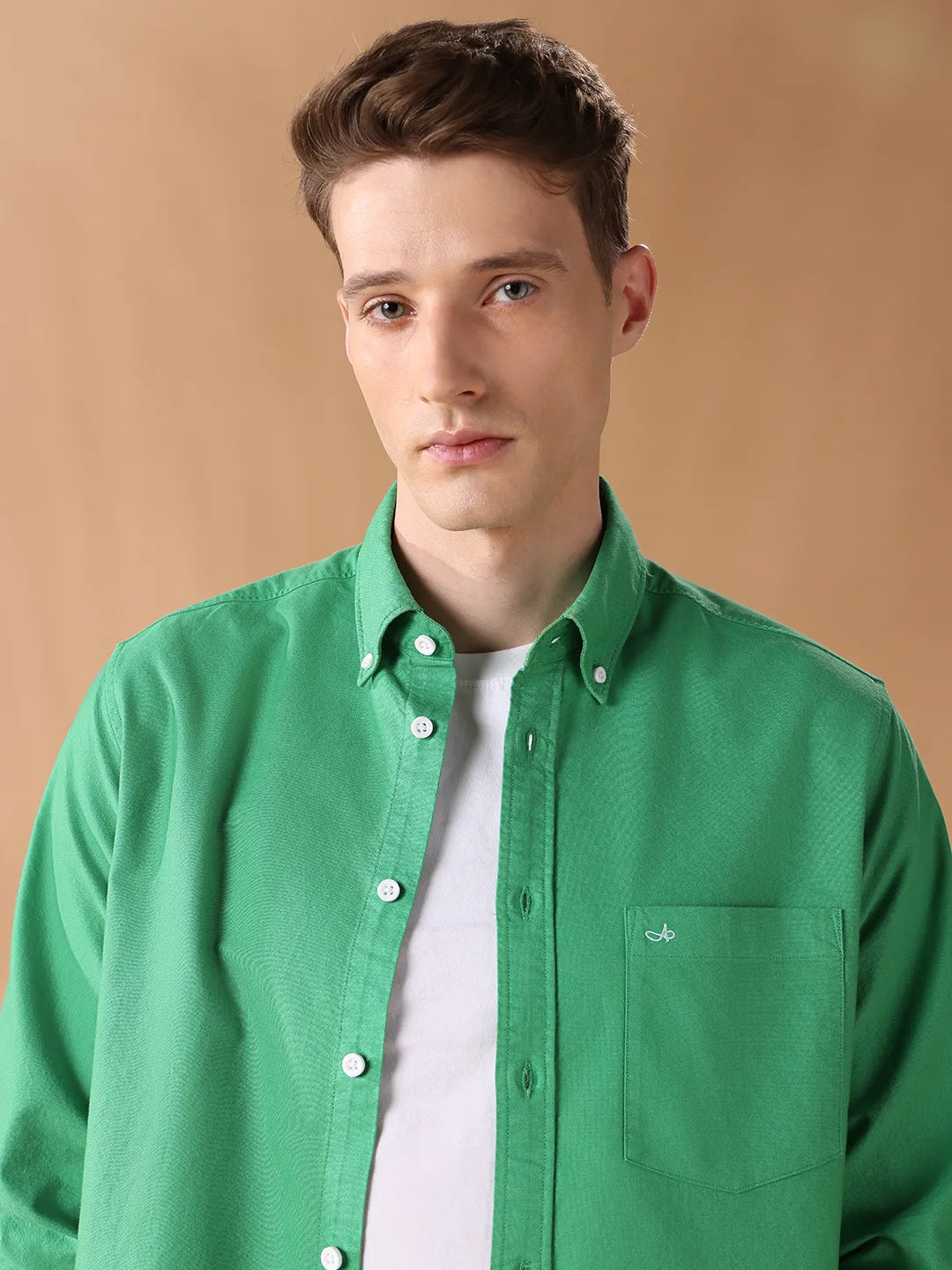Green Regular Fit Solid Casual Shirt for Men (MAELO)
