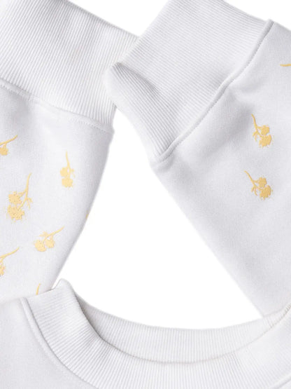 Frost Flower Printed White Sweatshirt Off Sinners