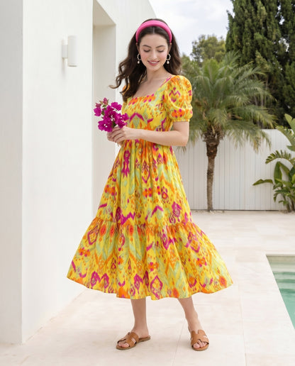 Multicolour Ikat Dress