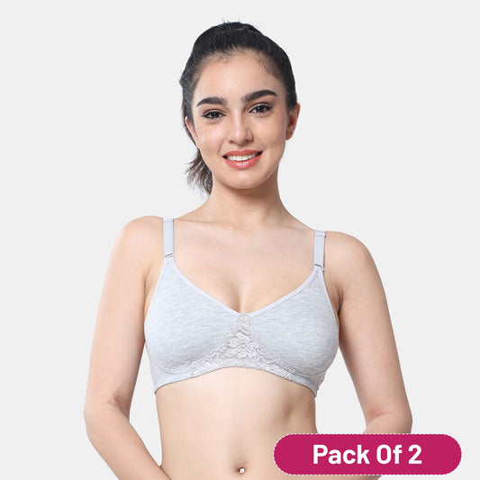 Envie Non-Padded Non-Wired Full Coverage T-Shirt Lace Bra