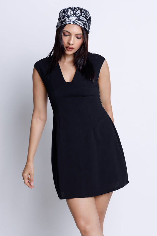 Crepe V-Neck Mini