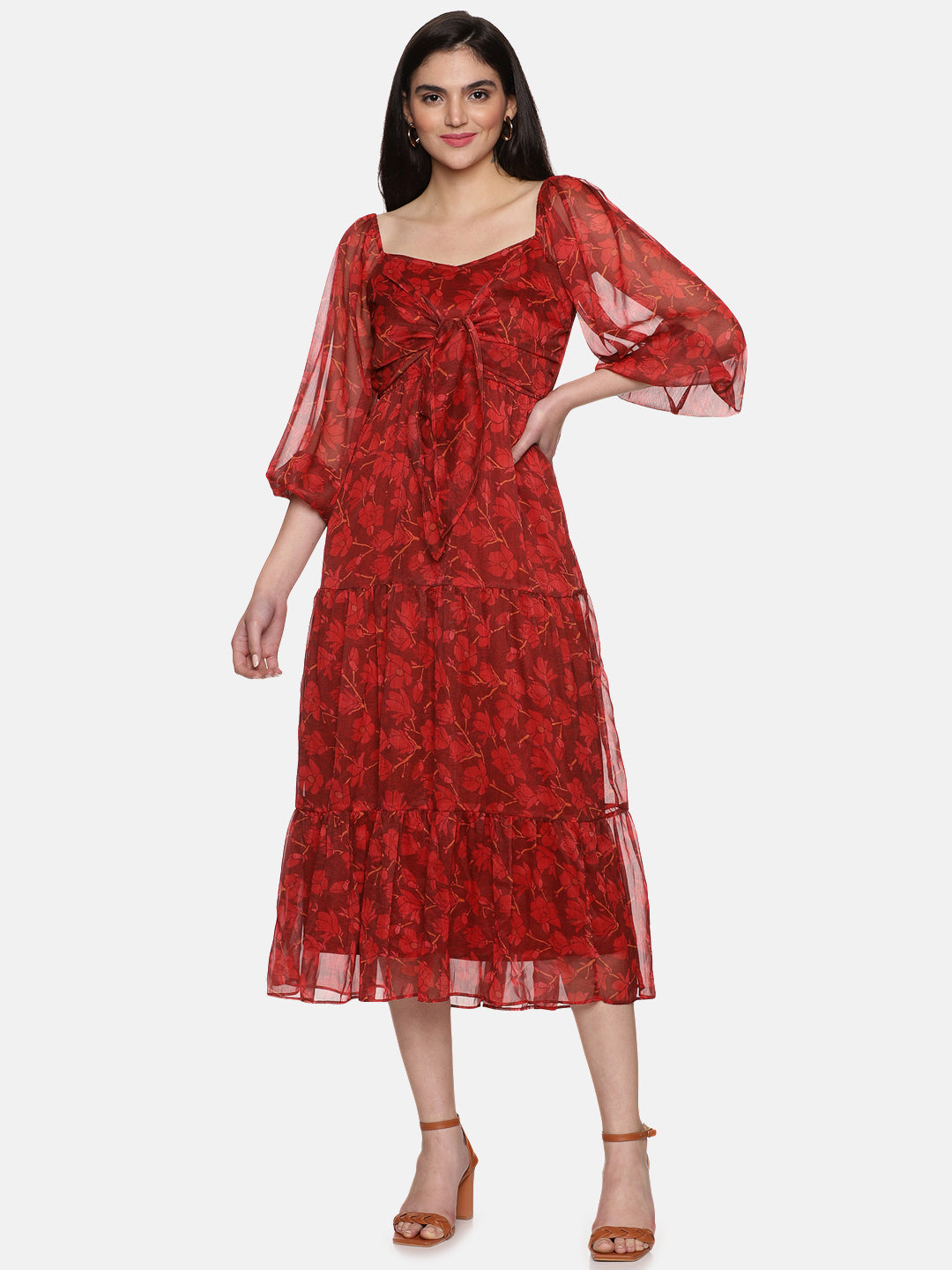  Maroon Midaxi Dress For Women
