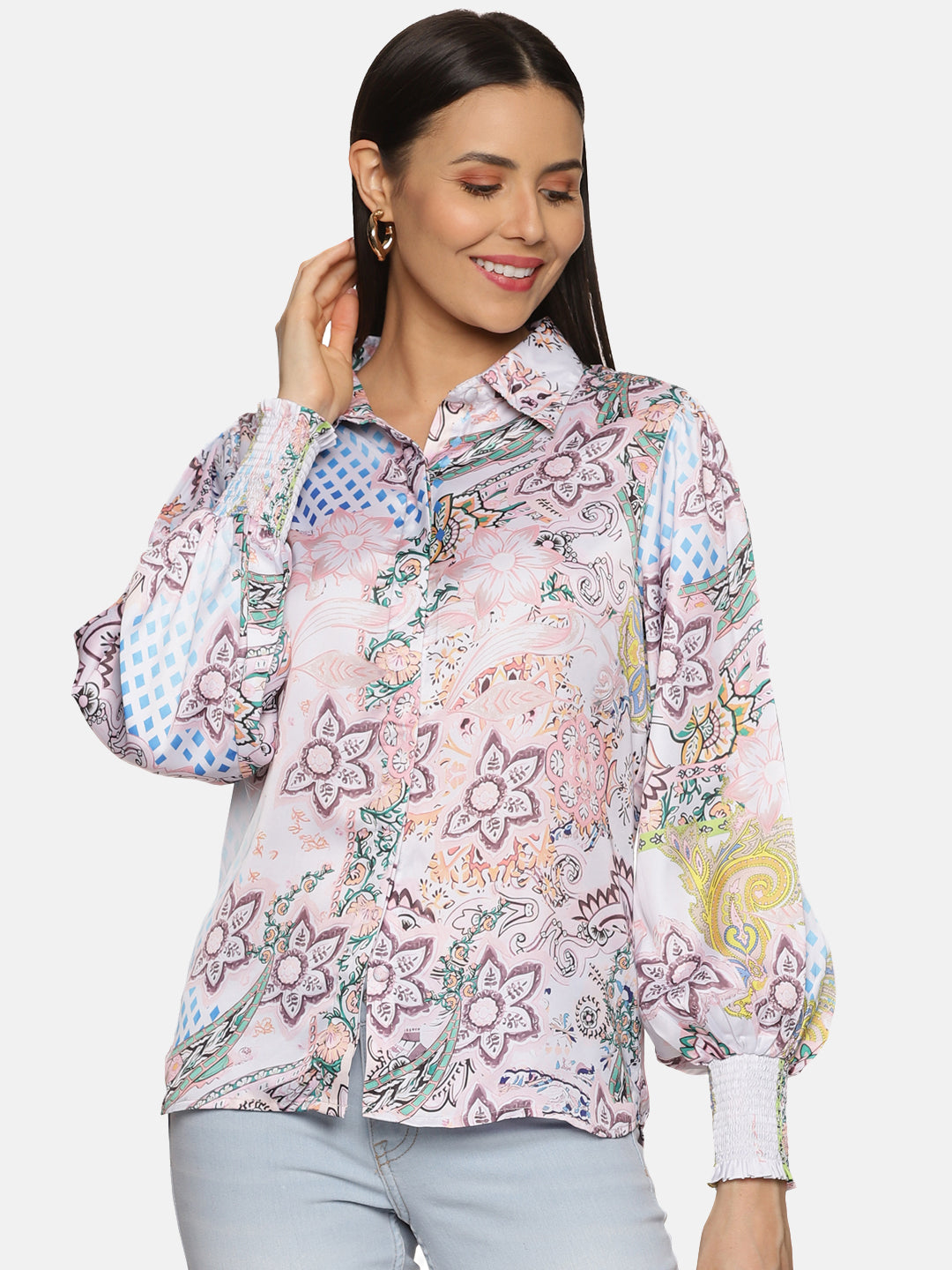 Buy White Satin Shirt For Women 