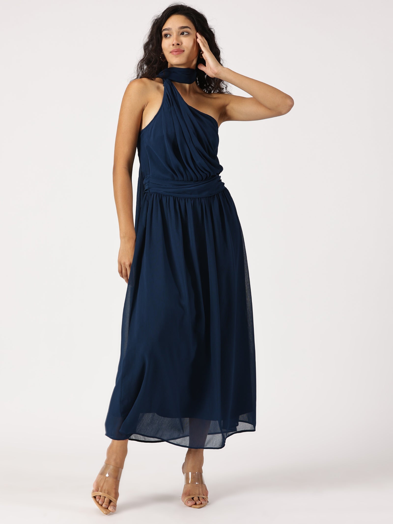 Women's One Shoulder Maxi Dress